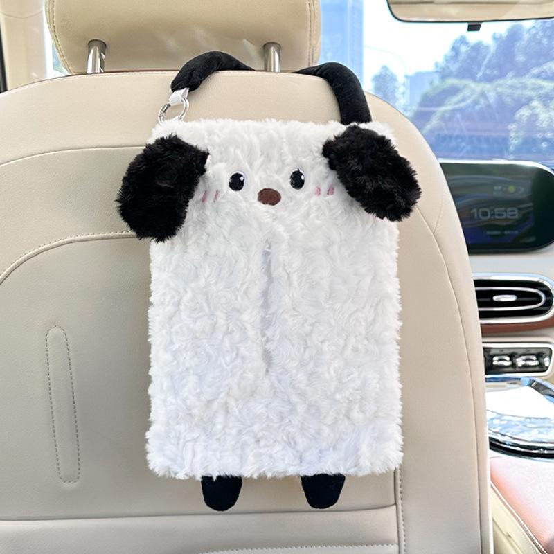 Cute Cartoon Animal Plush Hanging Tissue Box For Car And Home