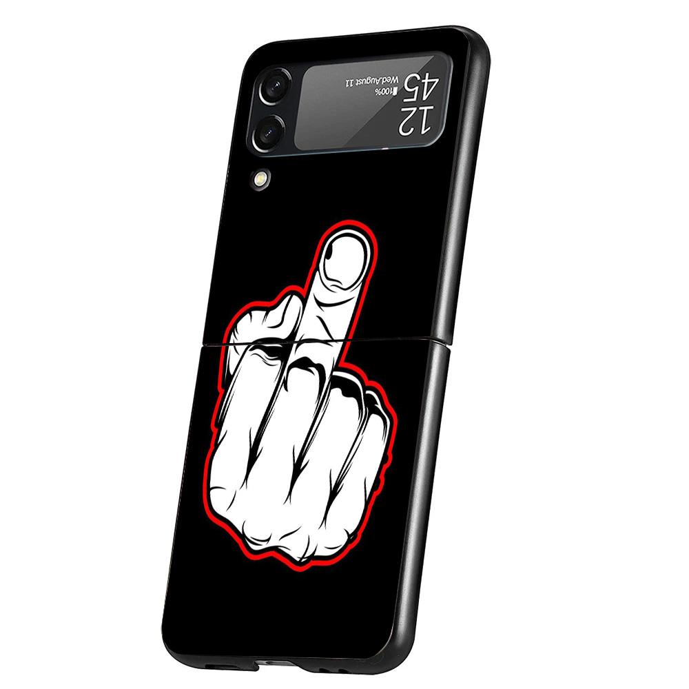 Middle Finger Phone Case For Samsung Galaxy Z Flip 7 6 5 4 3 5G Cover ZFlip7 ZFlip6 ZFlip4 ZFlip5 ZFlip3 Coque Fundas Galaxy Z F