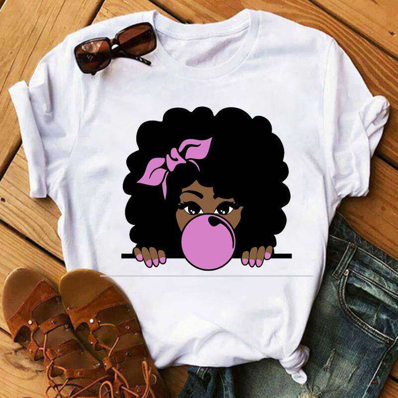African Girl Tshirt African Girl Crewneck Trendy Casual Fashionable Printed Casual Shortsleeved Childrens And Adult Tshirt