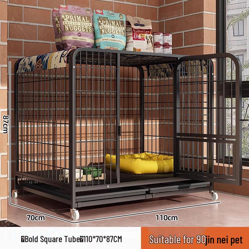 Large Pet Cage: Multi-Sized Dog & Cat Enclosure with Toilet Space
