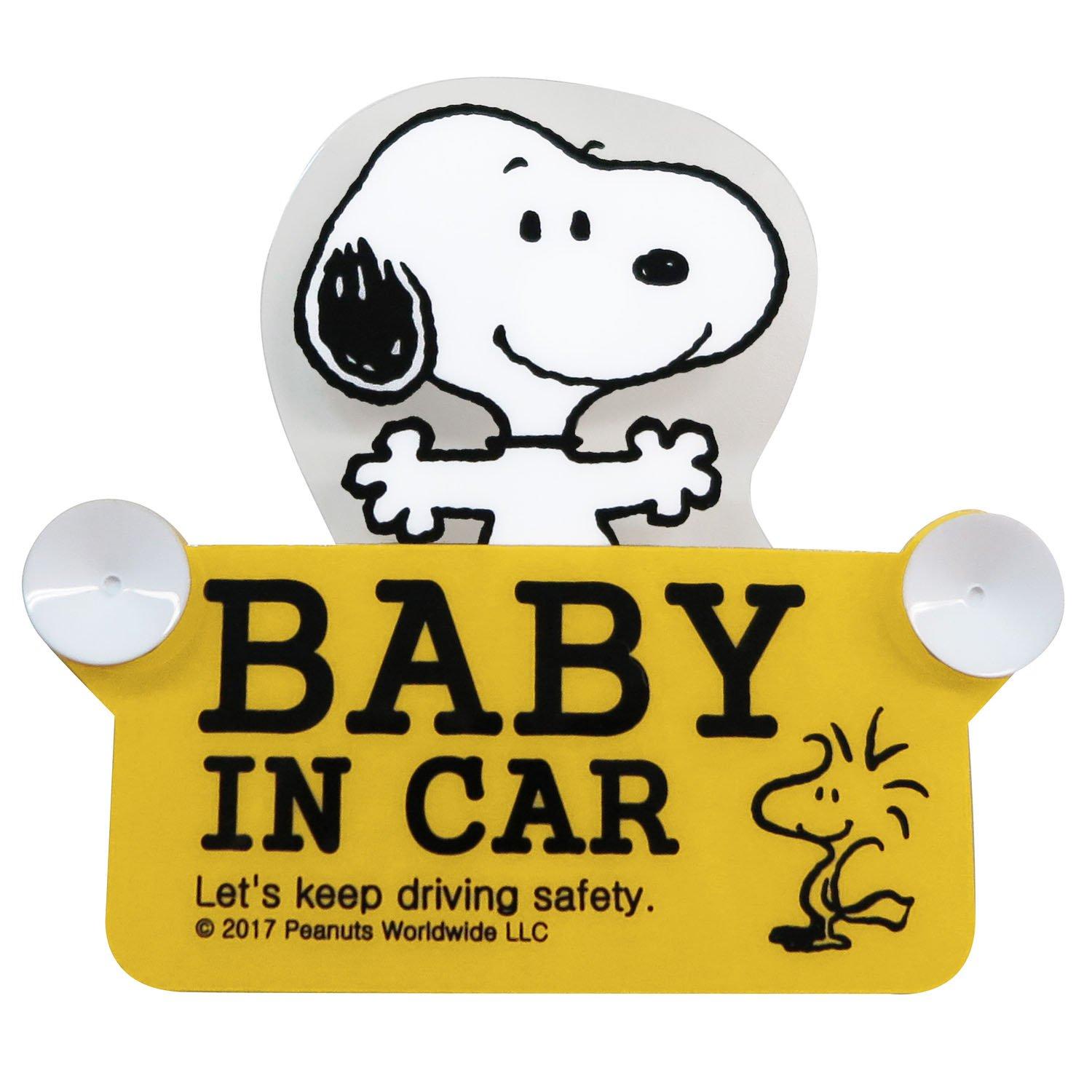 

Peanuts Snoopy Swing Safety Sign BABY in CAR Suction Cup SN55 бежевый