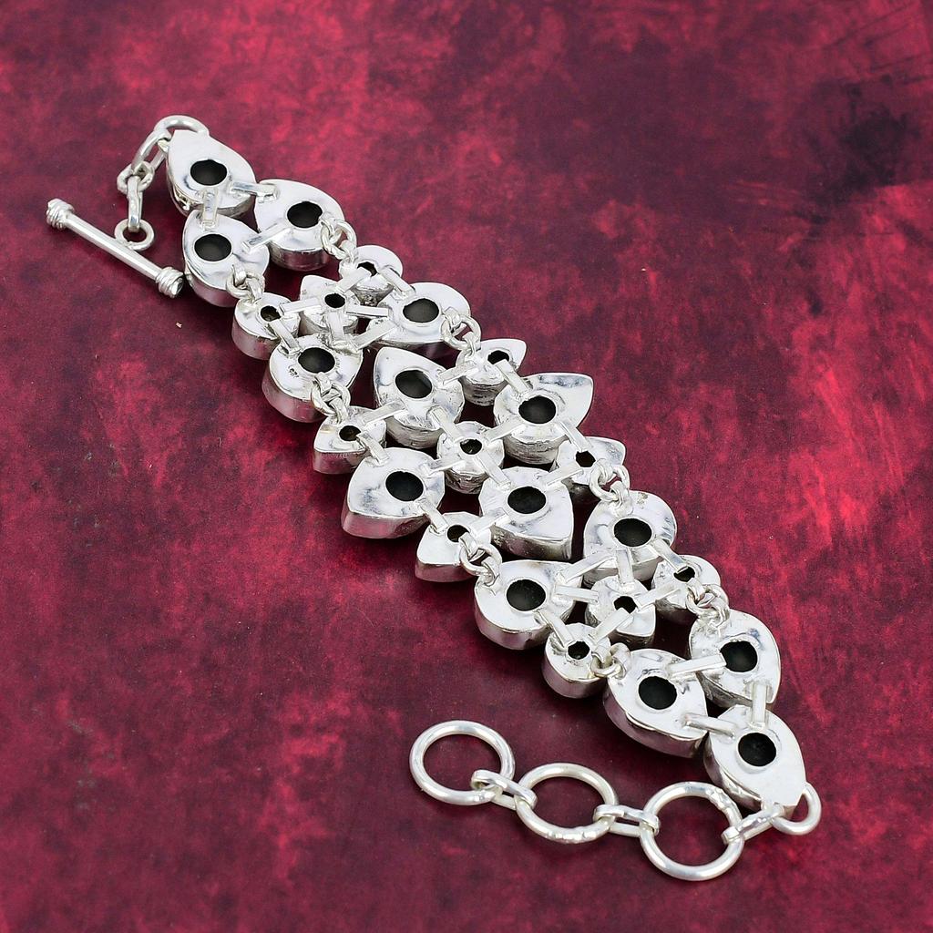 Faceted Emerald, Peridot Bracelet, 925 Solid Sterling Silver Gemstone Jewelry, Handmade Bracelet For Mother Day