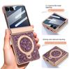 For Samsung Galaxy Z Flip 7/6 phone case, sparkling diamond design, with magnetic stand, anti-peeping tempered film