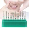 10pcs Dentistry Stainless Steel 1.6mm Round Handle Dental Diamond Burs Drills Kit
