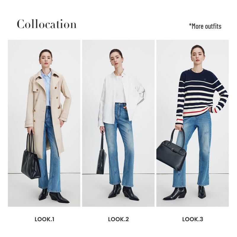 Navigare Women's Flared Brushed Slim-Fit Jeans