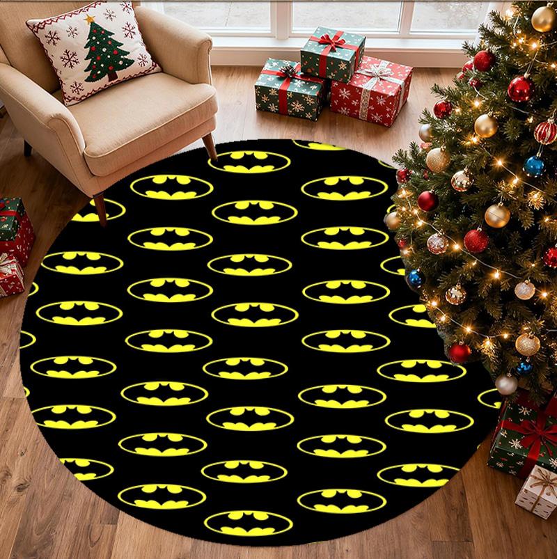 Superheroes Pattern Round Rug, Indoor/Outdoor Mat, for Picnic, Gameroom, Bedroom, Office, Living Room, Home Decor Carpet, Birthday Gift