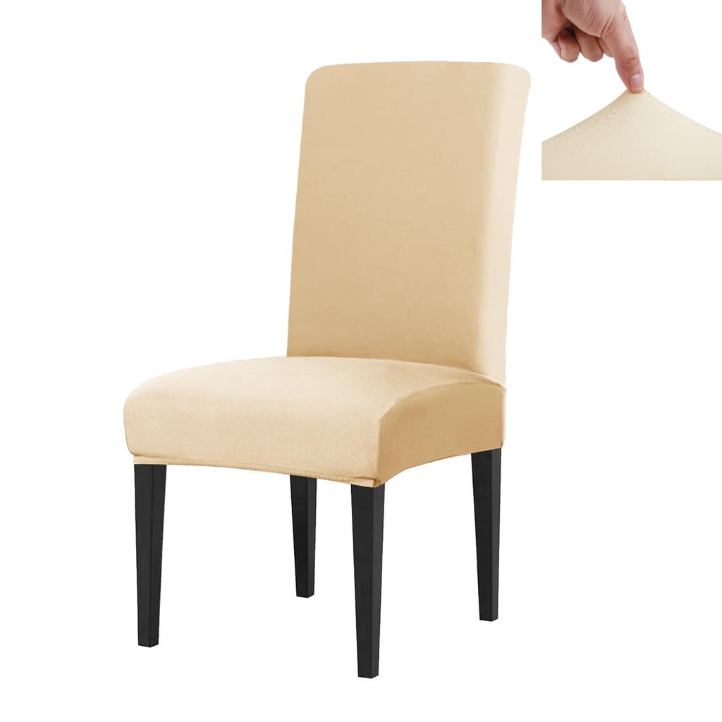 Set of 4 Elastic Chair Cover Dining Room Slipcovers Stretch Solid Removable Seat Protector Furniture Protector Office Home Decor