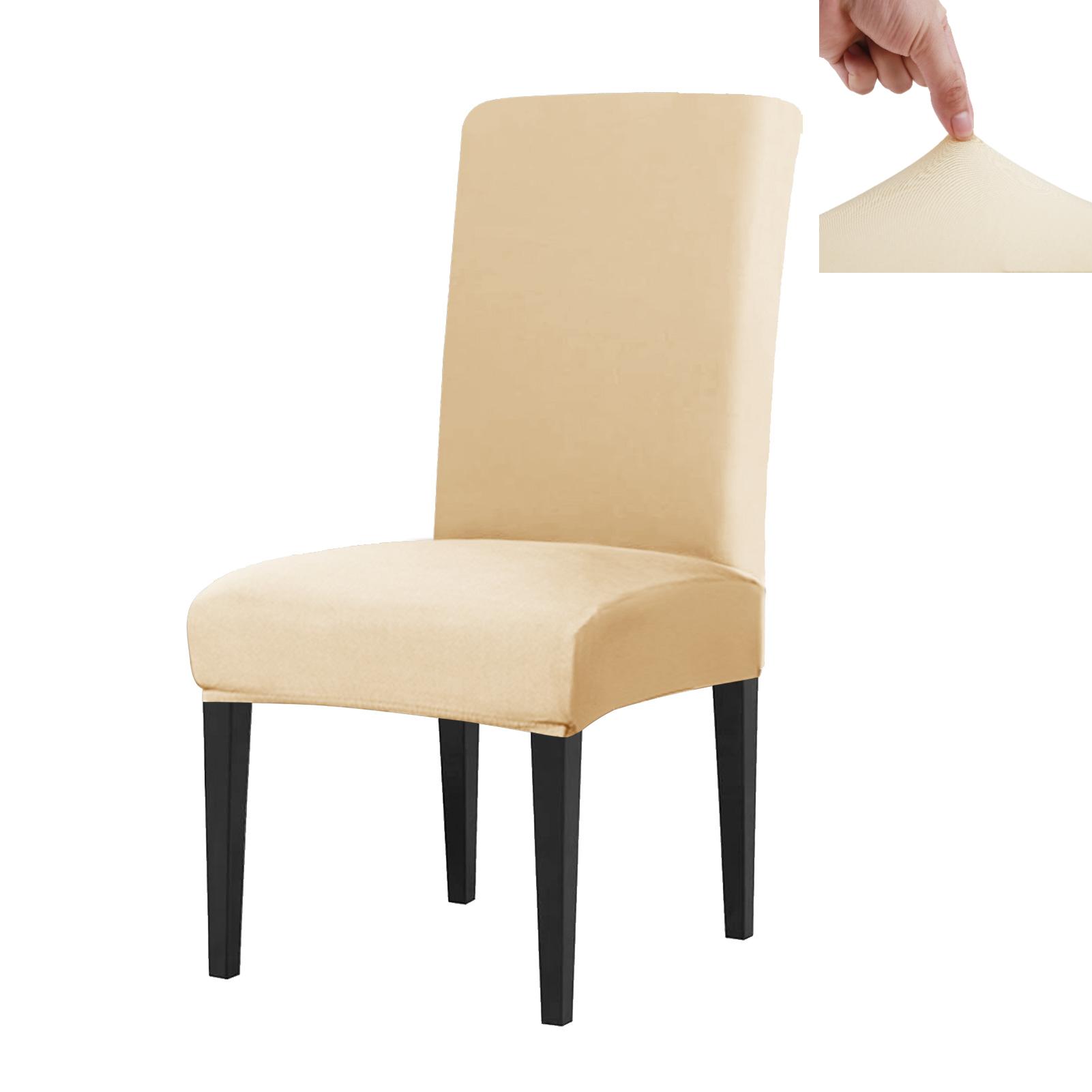 

Набор из 4 эластичных чехлов для стульев, чехлов для столовой, эластичных, съемных, для защиты сидений, для мебели, для офиса, домашнего декора 4PC кремовый