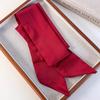 Retro Leopard Print Solid Color Satin Silk Scarf Headbands Womans Fashion Long Strip Silk Scarf Girdle Belt Hair Ring Hair Rope