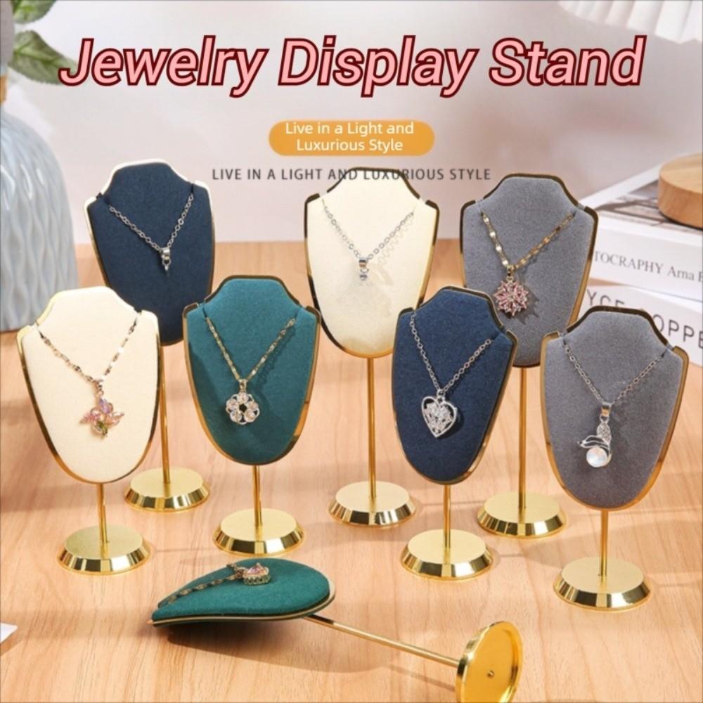 Metal Base Mini Jewelry Display Stand Velvet Jewelry Storage Display Rack for Home Jewelry Storage