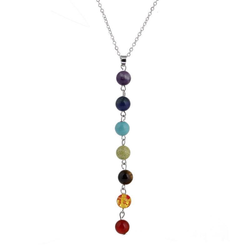 8mm Amethyst Yoga Pendant Necklace