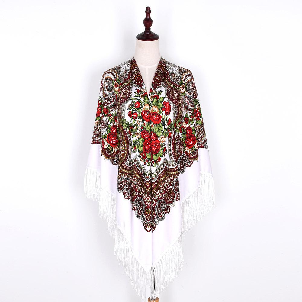 160*160Cm Women Russian Scarf Luxury Floral Print Scarves Wraps Big Size Handkerchief Babushka Bandana Beach Travel Shawls