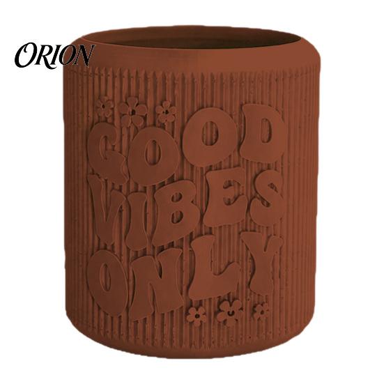 Practical Home Office Greenery Pots 3D Printed Planter, Small Good Vibes Only Flower Pot, Niche Style Planter Cute Cactus Plant Container for Desktop