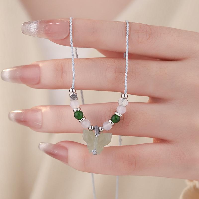 Butterfly Necklace Sweet American Style Versatile Light Luxury High-end Autumn and Winter Niche Sweater Chain