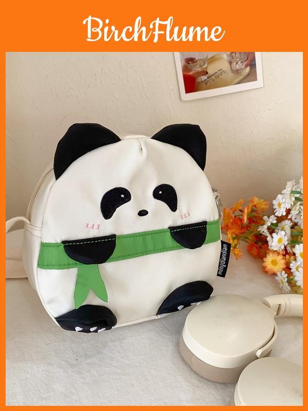 Panda Cartoon Small Shoulder Bag With Nylon Material For Daily Casual Use