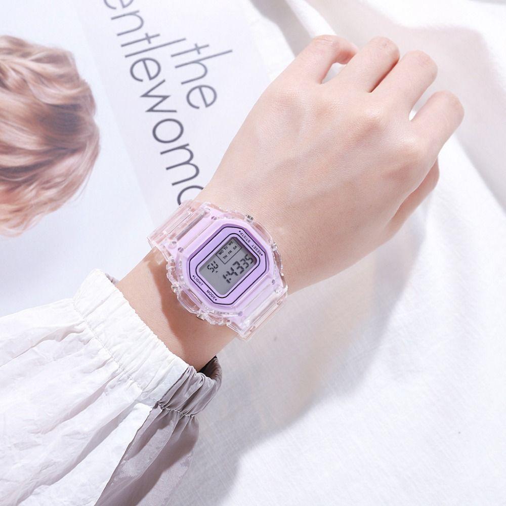 Transparent Watchband Digital Watch Clock Wristwatches Fashion Electronic Watches