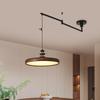 Vintage Walnut Wood Swing Arm Chandelier for Dining Table or Cafe Bar