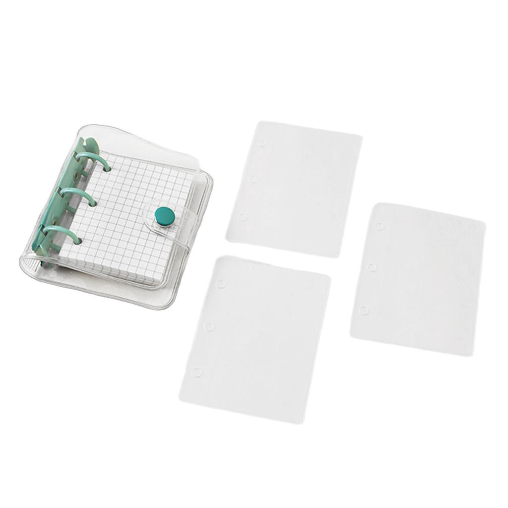 3 Rings Binder Notebook with 3 Binder Pocket 80 Sheet Gridded Paper Small Notebook Planner Notepads Pocket Journal