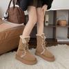 2025 Autumn and Winter Snow Boots Women's Fleece Thickened Thick Sole To Increase the Height of the Fur Integrated Northeast Cotton Shoes Fluffy