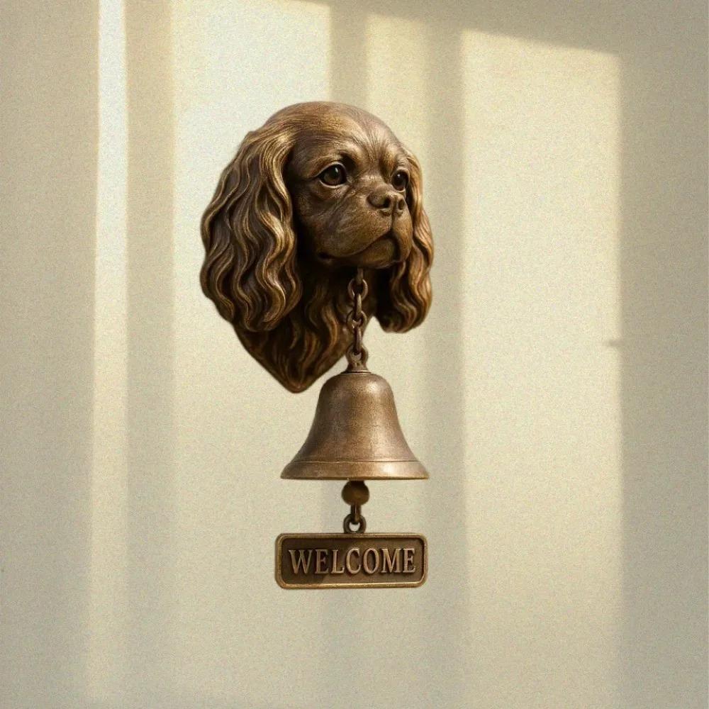 Farmhouse Decor Vintage Welcome Doorbell Unique Wall Mount Puppy Doorbell Resin Rustic Manual Doorbell Front Door