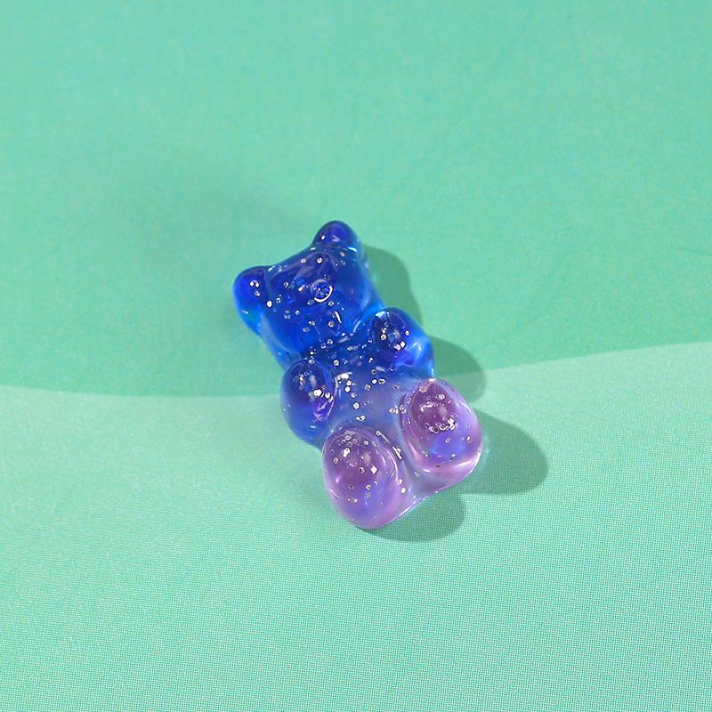 Dwukolorowe brokatowe misie żywiczne akcesoria do DIY etui na telefon