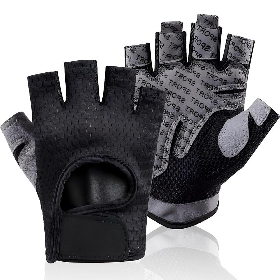 Loogdeel Half Finger Sports Gloves Breathable Air Hole Gym Cycling Non Slip Shock Absorbing For Men Women