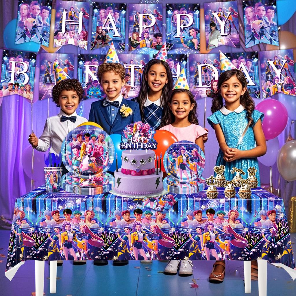 Nádobí, Papírové talíře, Papírové kelímky, Ubrusy, Vlaječky, Dekorace na narozeninovou oslavu