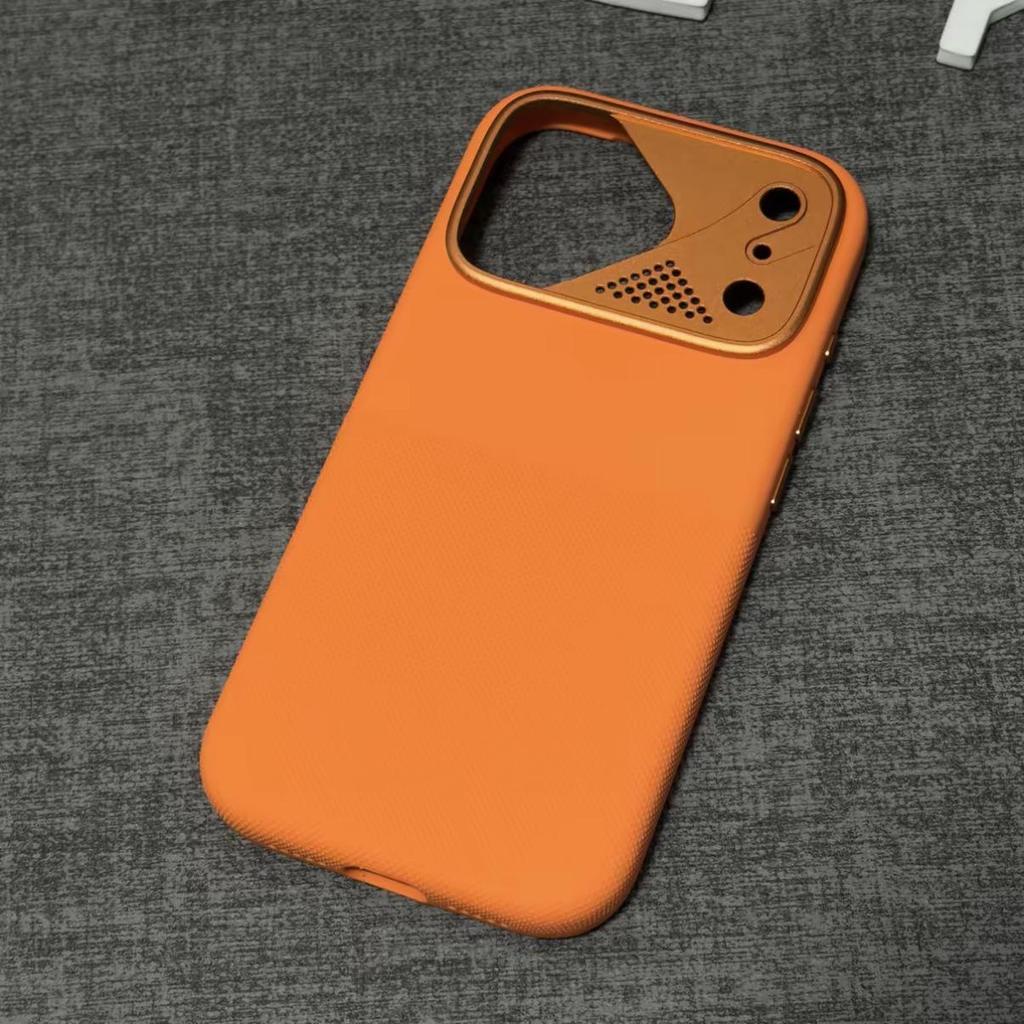 Liquid Silicone Magnetic Phone Case for iPhone 17 Pro Max with Apple 16 Aluminum Dot Matrix Design