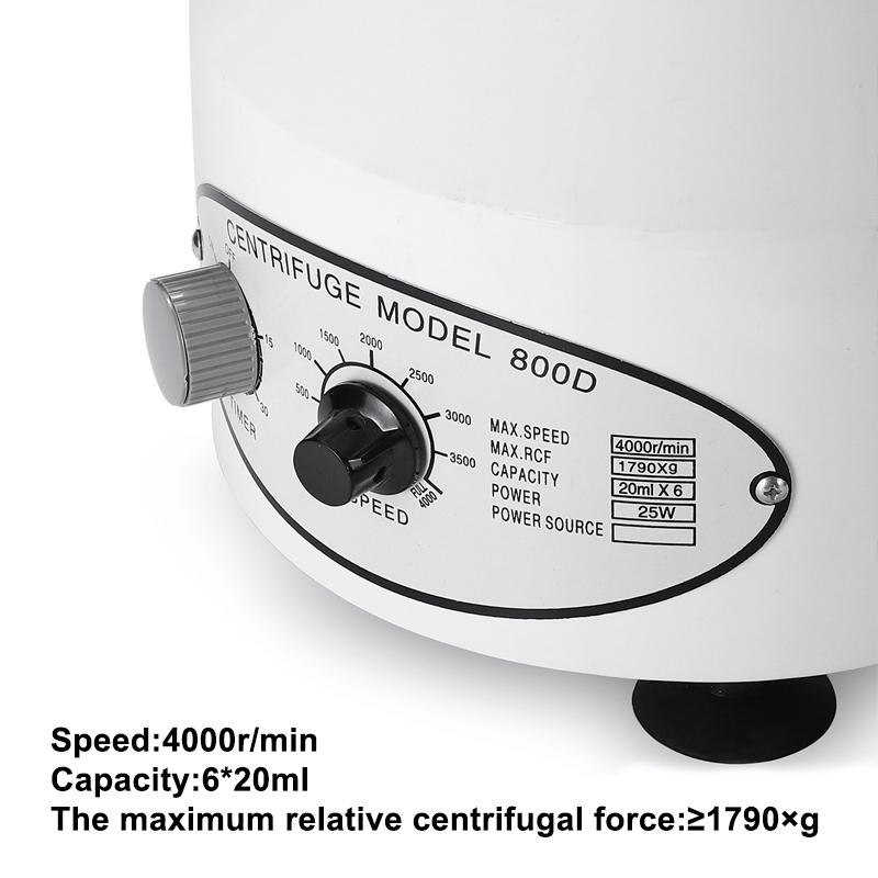 800D 4000 obr./min Elektryczna Maszyna Wirówkowa Laboratoryjna Praktyka Laboratoryjna Biurkowa Wirówka Laboratoryjna 25W 220V