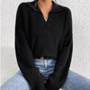 Women's Autumn and Winter Long-sleeved Lapel Pullover Sweater