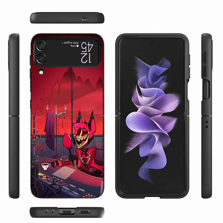 Hazbin Hotels Phone Case For Samsung Z Flip 6 7 5G Z Flip 5 Galaxy Z Flip 3 4 5G ZFlip Shockproof Hard Cover TPU PC Coque Capa S