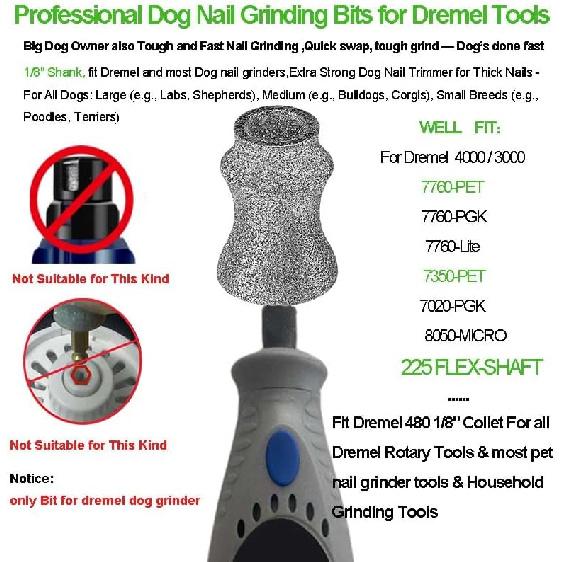 Painless for Dremel Dog Nail Grinder Attachment Replacement heads - Diamond Bit Refills tip Fit Dremel 7760 & 7350, Smooth Grinder Tool Accessories