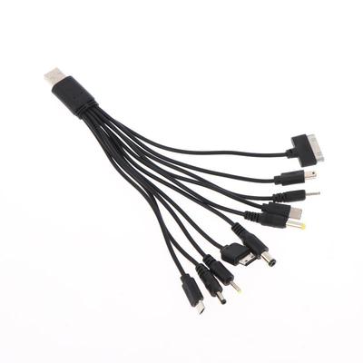 1Pcs 20Cm Usb Power Charging Cable Wire Cord For Phone Universal 10 In 1 Micro Usb Dc Mobile Phone Charger Adapter Plug