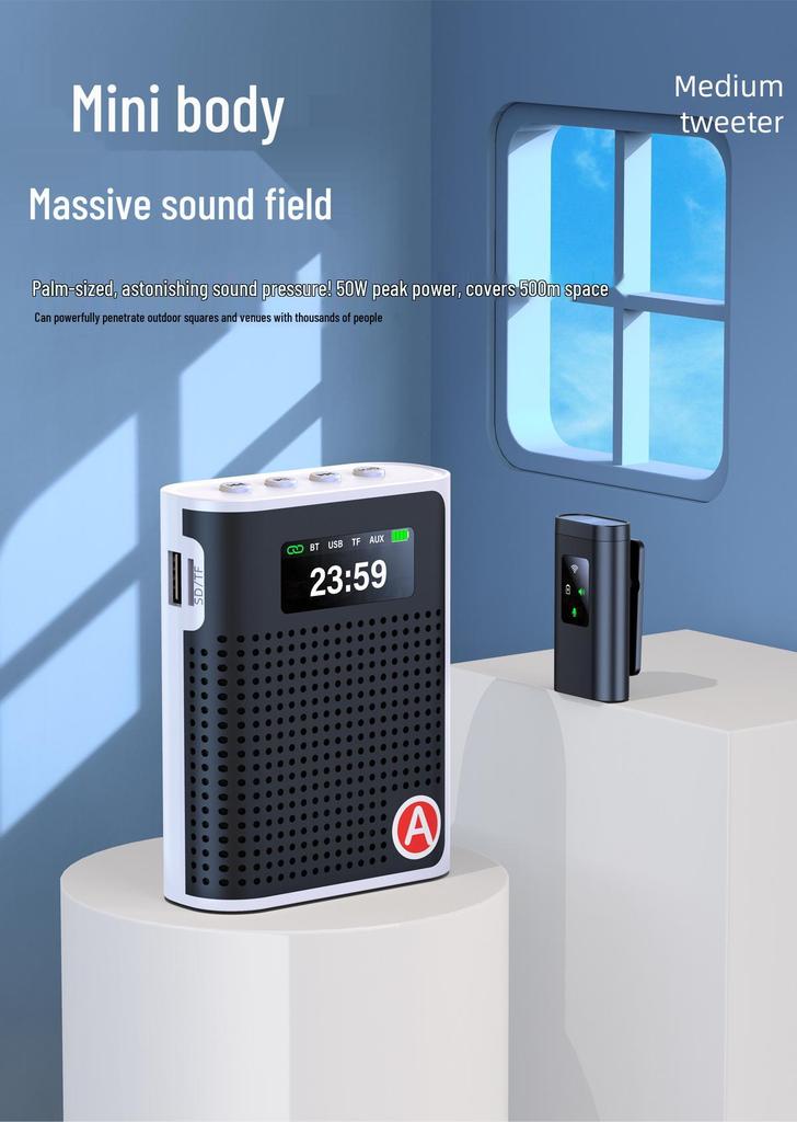 Little Bee Amplifier: Wireless Lapel Microphone & Speaker for Teachers, Tour Guides, and Sales Assistants - No Feedback!