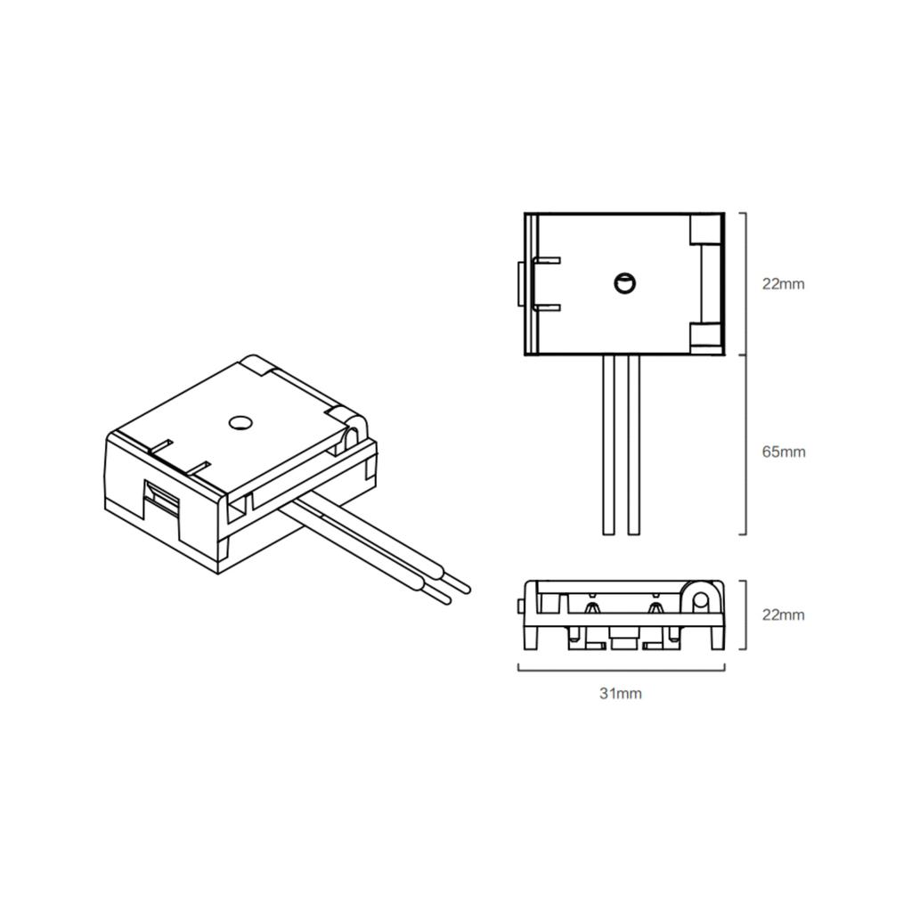 Power connector for FiberFLEX 24VDC 48VDC PDSR webbing rails