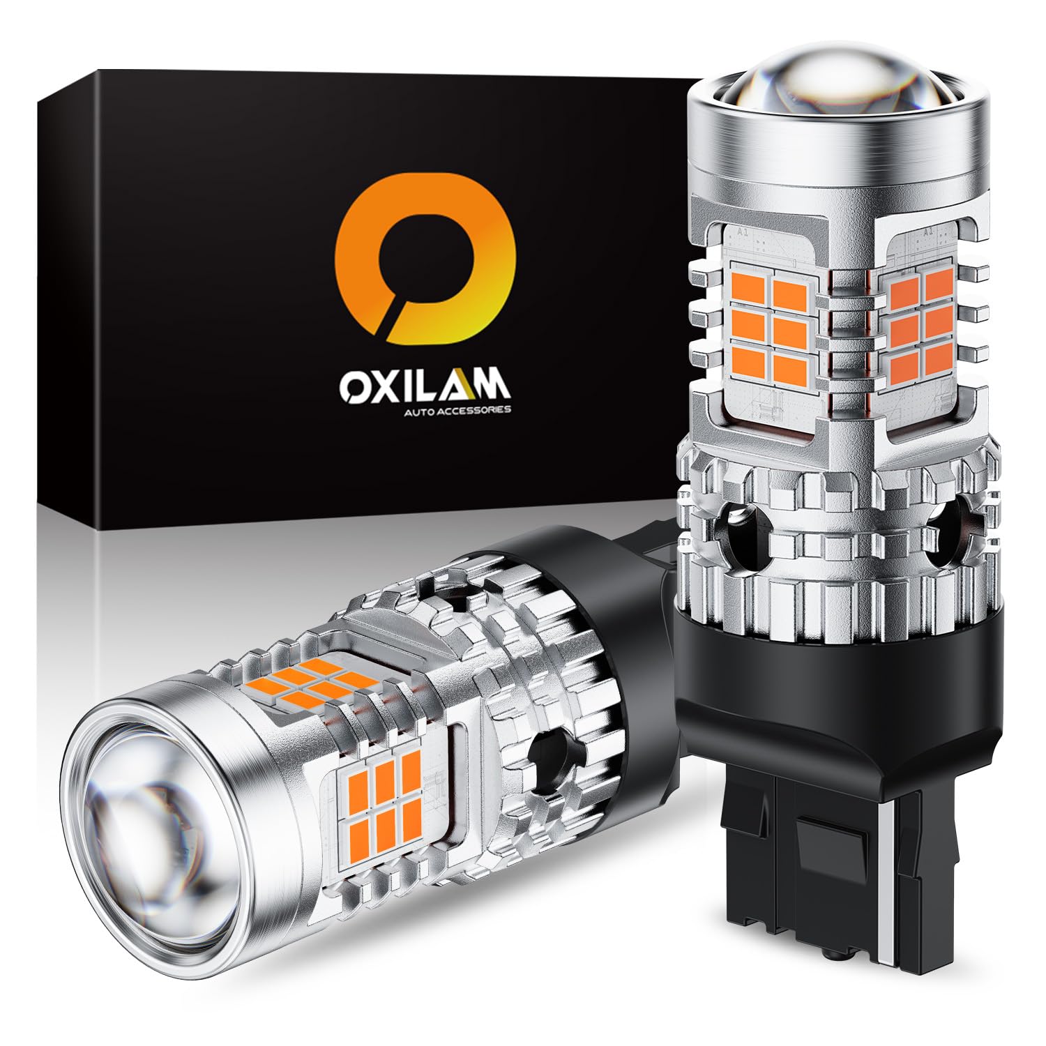 

OXILAM T20 Single, LED Turn Signal, Amber, Built-in Canceller, 7440, High Fla Prevention, Turn T20 помаранчевий