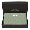 Grace Quilted Mint Green Leather Wallet/Clutch for Women