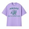 Awake But At What Cost Print T Shirt Retro Funny Raccoon Meme Tee Shirt Men Women Fashion Casual Short Sleeve Tshirt Streetwear