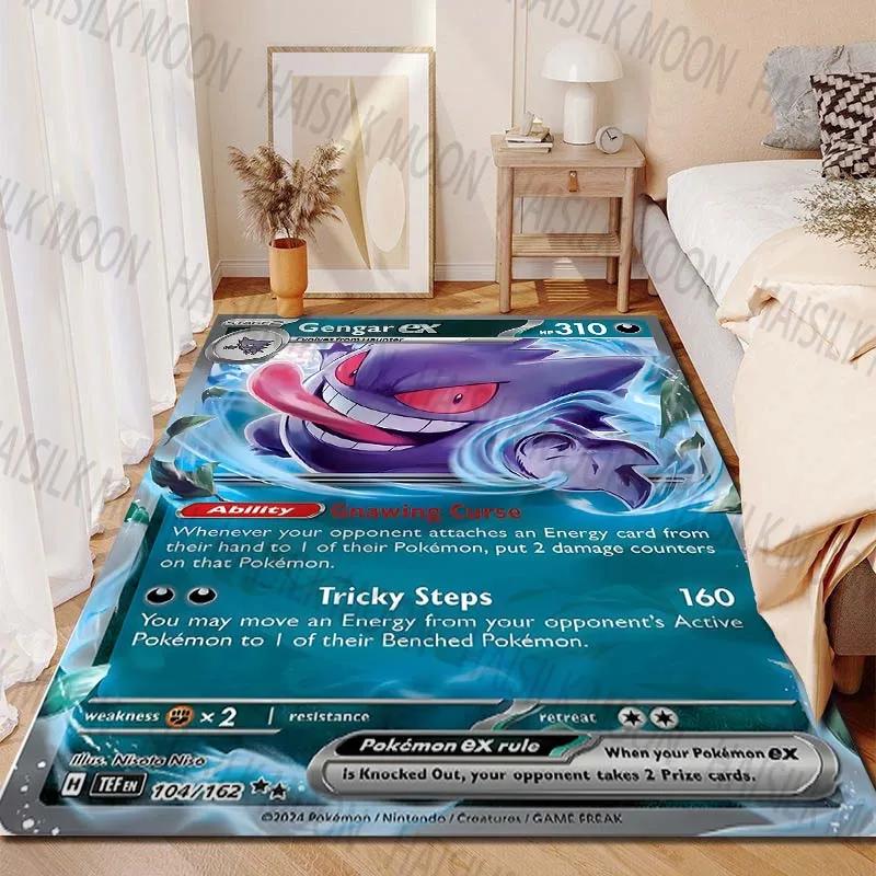 Gengar Pokémon Cards Printing Carpet for Living Room Bedroom Kid's Room Home Decor Area Rug Sofa Cloakroom Play Mat Potdemiel