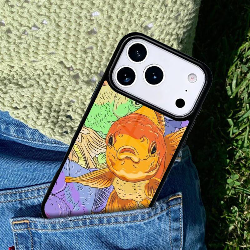 Goldfish Golden ornamental fish phone case cover Compatible with for IPhone 17air 16e 15 14 13 12 11Pro Max 17 Air