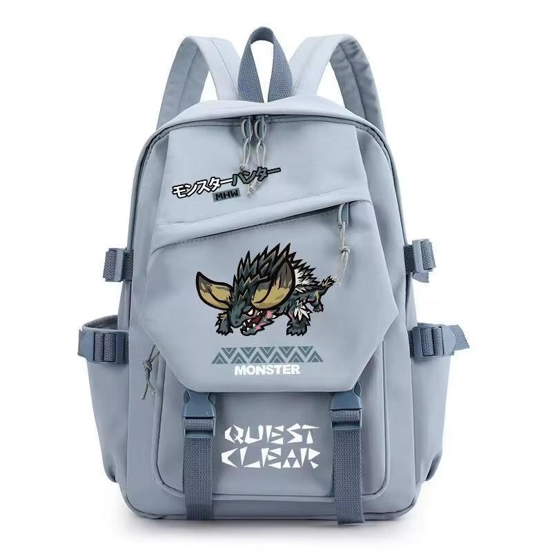 Wersja Q Monster Hunter Mężczyźni Kobiety Plecak Długi Miecz Felyne Diablos Rathalos Kreskówka Uczeń Plecak Szkolny Japońska Anime Plecak na co dzień