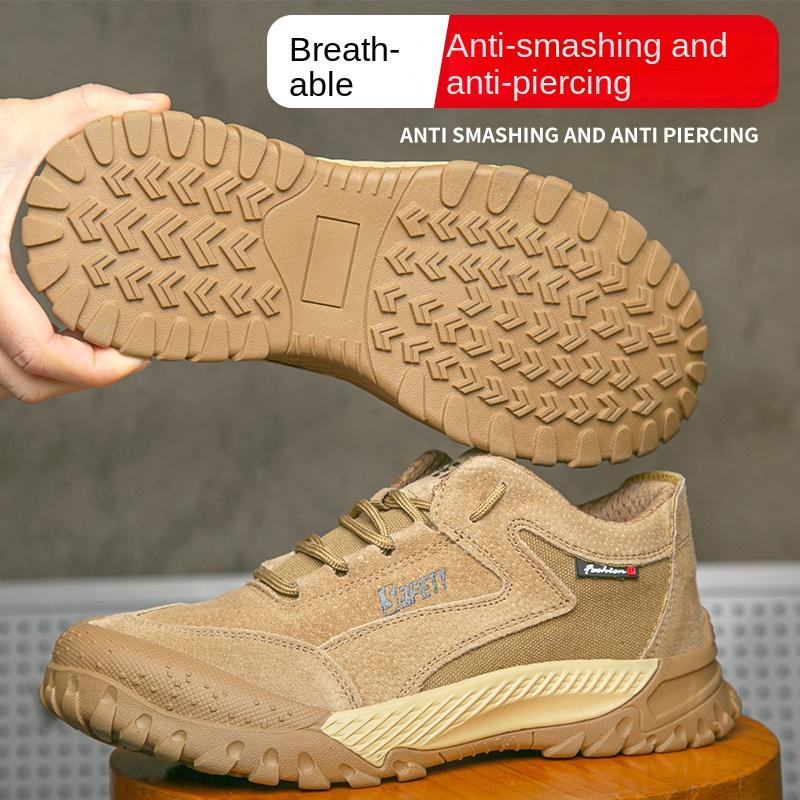 Labor Insurance Shoes Men's Steel Baotou Anti-smashing and Anti-piercing Work Shoes Comfortable and Wear-resistant Safety Protective Shoes