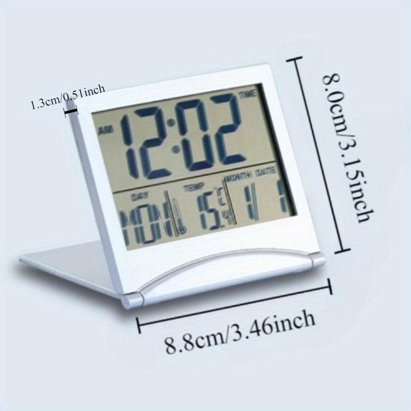 1Pc Digitaler Wecker Temperatur LCD Schreibtisch Platte Kalender Reise Schlummeruhr-67g