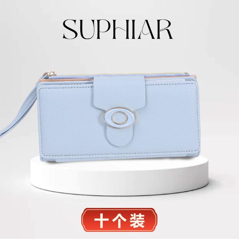 Multi-color, Multi-card Position, Large-capacity Wallet, Women's Hand Holds the New Girls' Card Bag, Wallet Type, Buckle Long Wallet.