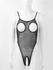 Womens Lingerie Open Breast Crotchless Bodysuit Hollow Out Backless See Through Sheer Mesh Sexy Thong Leotard Bodysuit Nightwear