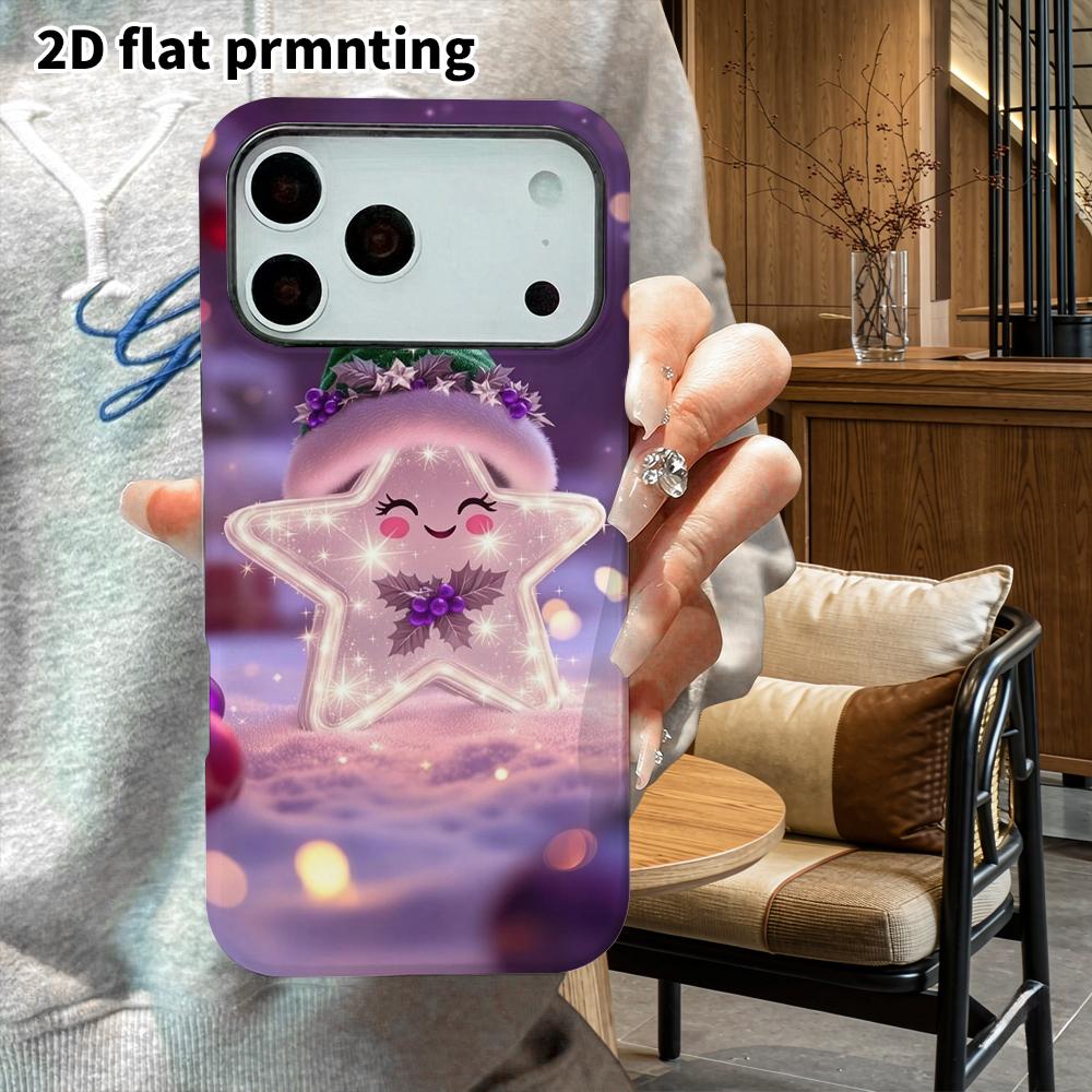 Phone Case: 2D Flat Design Suitable for iPhone 18, 17, 16, 15, 14, 13 Pro Film Protective Case, Couple Style, Glowing Stars, Christmas and Halloween G