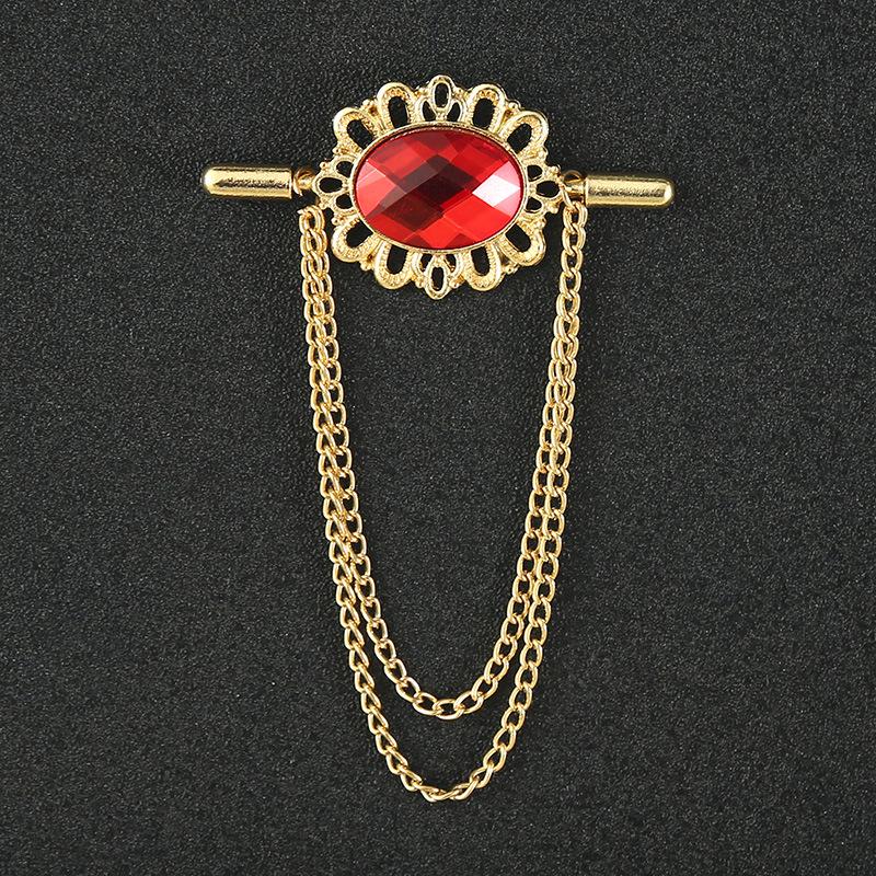 Men's Vintage Wings Brooch: Korean Chain Lapel Pin & Flower Corsage Badge.