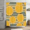 Bright Orange Slice Shower Curtain Waterproof Bathroom Decor Striped Pattern Home Accessories Tiled Washcloth Set