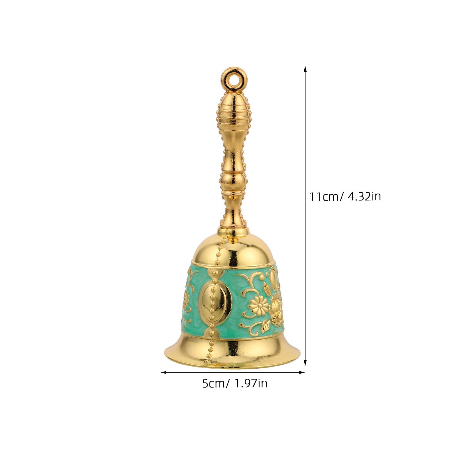 

Retro Vintage Hand Bell Metal Construction Clear Resonant Sound for Classroom Service Bedside Senior Dining Holiday Prayer Xmas