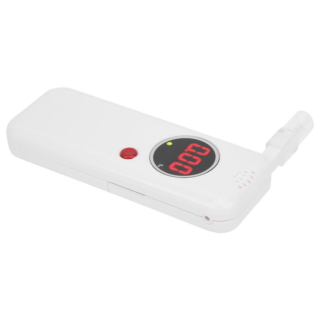 Digital Breath Tester LCD Display Breathalyzer Drunk Driving Analyzer Test Tool W Blow TubeWhite